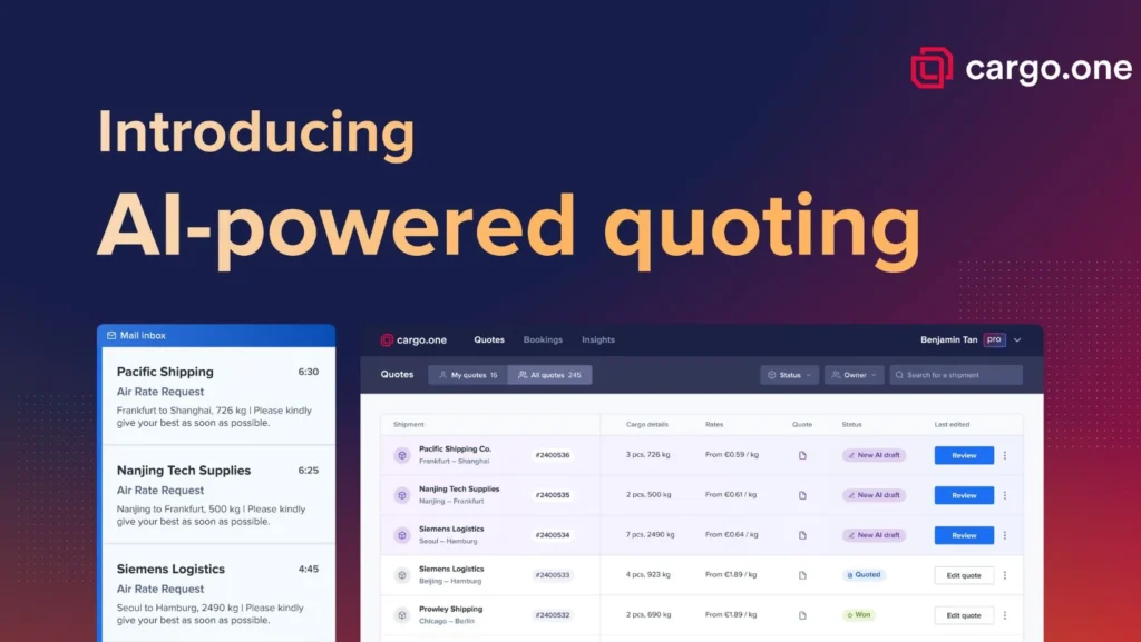 cargo.one is redefining the quoting experience in air cargo, unveiling a major platform upgrade that blends AI-powered automation, comprehensive rate coverage, and unified workflows.