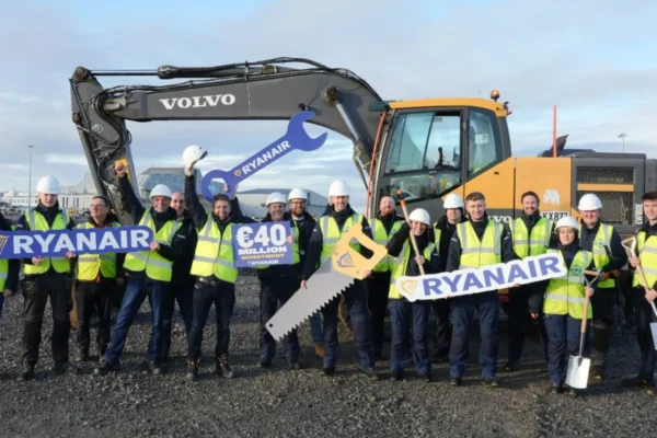 Ryanair has officially started construction of its new €40 million aircraft maintenance facility at Dublin Airport