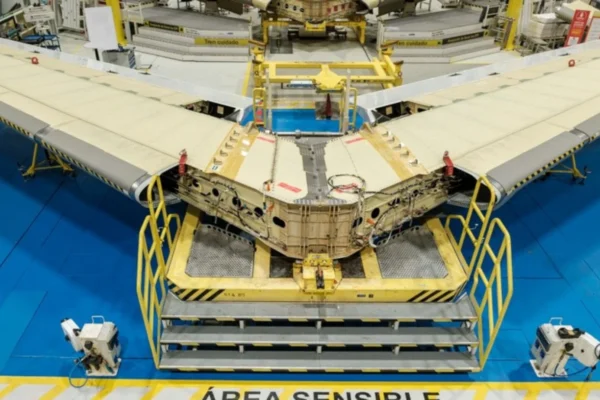 The first horizontal stabiliser for the A350F completed in Spain (Copyright: Airbus).